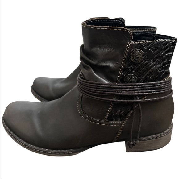 Remonte Chondra Women’s Ankle Boots Western Boho Floral Detail Side Zip 42 / 10 - Picture 1 of 11